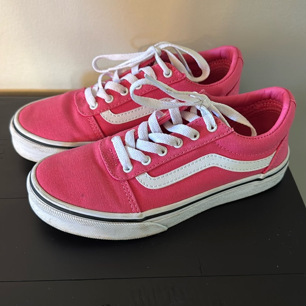 Pink canvas vans. Youth size 2